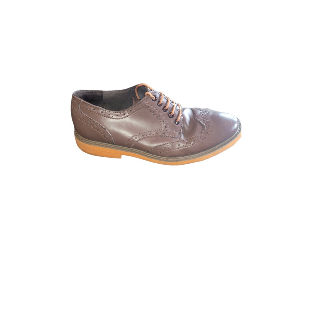 Steve Madden Men's Brown Leather‎ Wingtip Oxford Shoes 10 Brogue Dress Formal